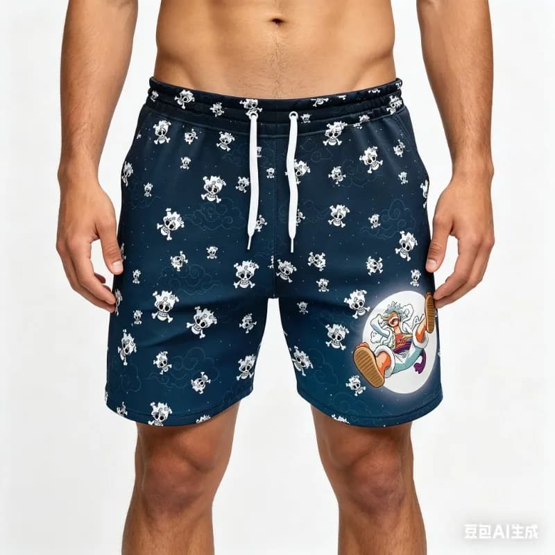 Pantaloncini Uomo ONE PIECE 2026 di Tendenza con Motivo Luffy Gear 5, Bermuda Estive da Spiaggia, Costume da Bagno Cosplay Giapponese, Pantaloncini Casual per Bambini