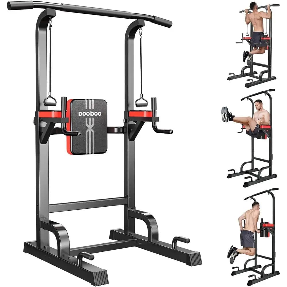 Power Tower Dip Station Pull Up Bar or itnHome Gym Workout,450 Pounds Multi-unction Adjustable Height itnStrength Training Exerc