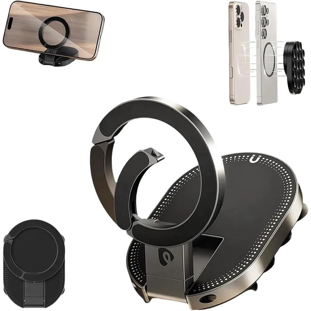 Supporto Magnetico per Telefono con Ventosa, Stand da Tavolo con Gancio Nascosto per Smartphone, per Pendenze, Pareti, Specchi, Laptop