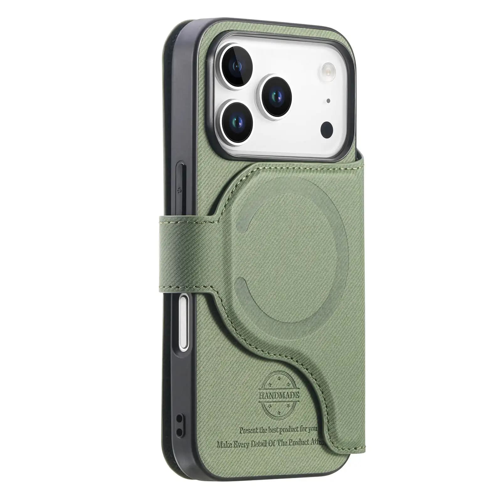 Custodia a portafoglio 2-in-1 in TPU e tessuto con slot per carte per iPhone Air 17 16 16e 15 14 13 12 11 Pro Max Plus, antiurto e con protezione RFID