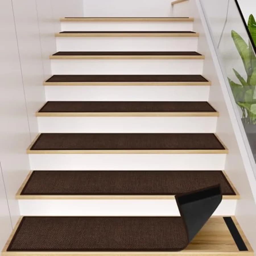Wall decals in Iuta for Scale, Pack of 15, with rubber base, Anti-slip for Safety of the Stairs of the basement