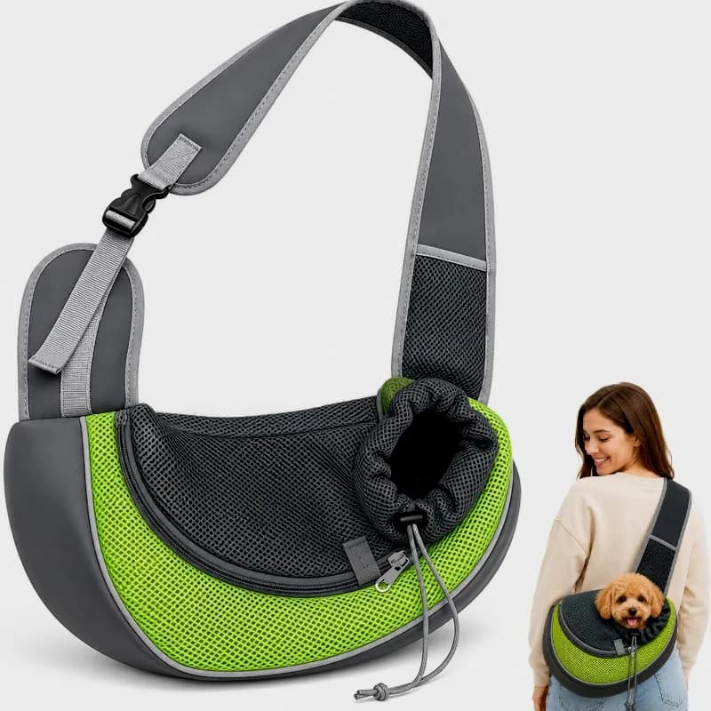 Dog Cat Carrier Sling for Small Pets, Breathable Hands Free Puppy Sling for Walking Hiking Travel, Public Transport