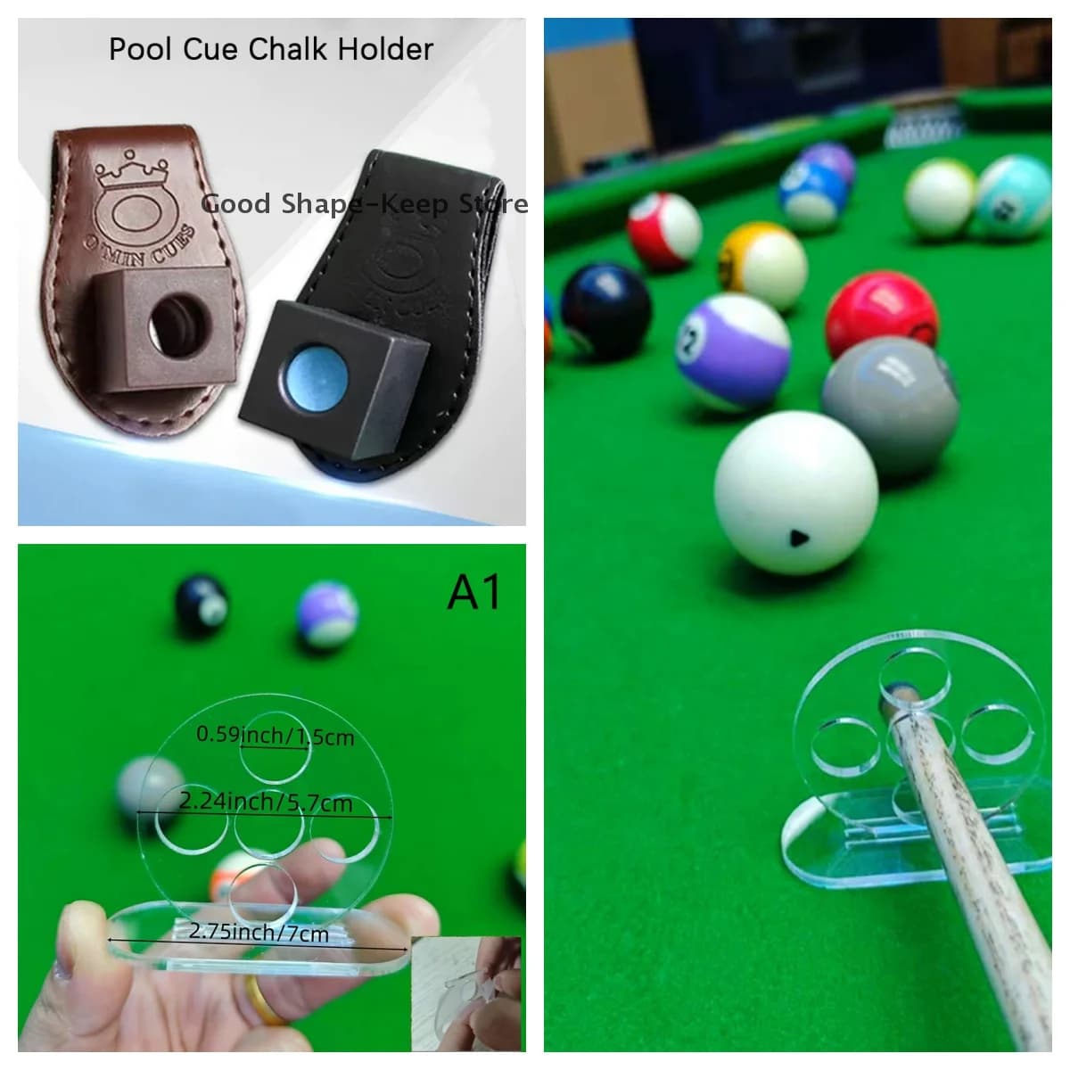 1PC Biliardo Asta Trainer Biliardo Colpo Esercitatore Trasparente 1/5 Fori Pool Cue Colpo Dispositivo di Formazione Biliardo Accessori