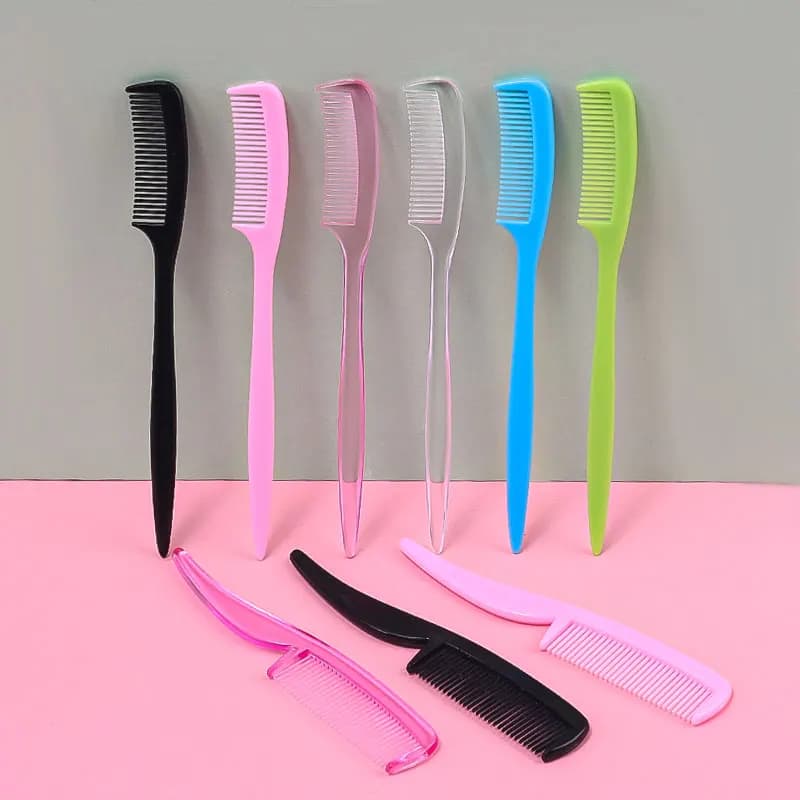 25pcs Multicolor Mini Eyebrow Comb Set Portable Fine Tooth Plastic Comb Dual Eyebrow Grooming False Eyelash Beauty Makeup Tools