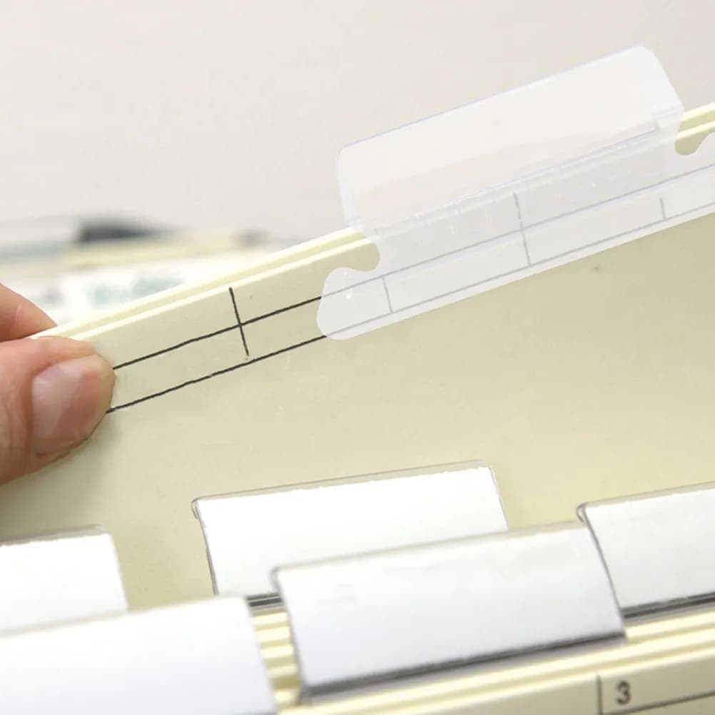 100Pcs Small Hanging File Folder Tabs PVC Material Smooth Edge Safe Use Large Writing Area Clear Visibility File Identification