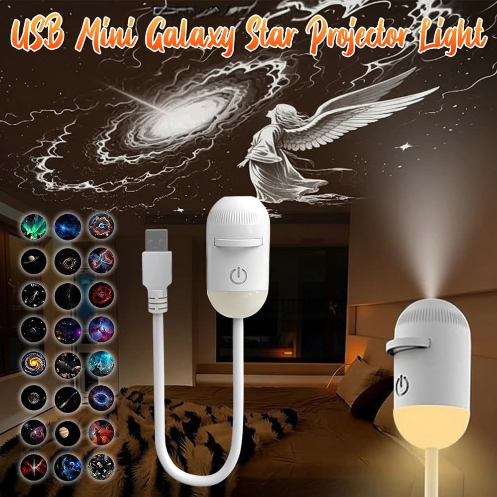 Proiettore USB per Auto con Luce Stellare HD, Ampio Raggio di Proiezione, Lampada per Cielo Stellato per Interni Auto, Camera da Letto, Soggiorno, Decorazioni per Feste