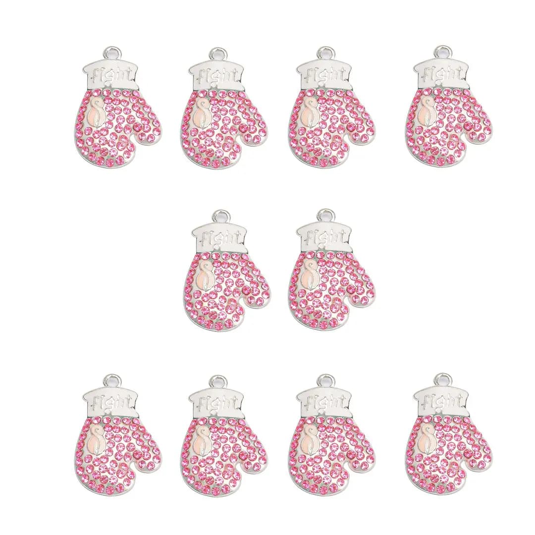 10pcs Glove Fight Ribbon Charms Necklace Pendant for Bracelet Necklace Making Wholesale RB001-RB003