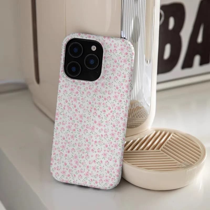 Custodia con fiori profumati rosa primaverili per IPHONE 16 ProMax 15 14 13 12 11 PRO 15 Plus XR Custodie magnetiche per telefono in TPU acrilico due in uno
