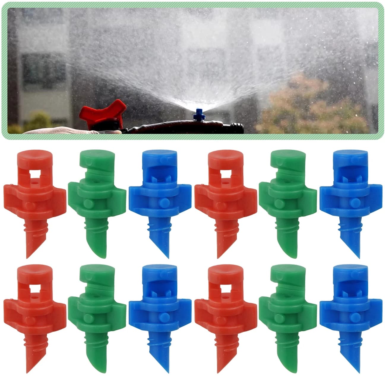 KESLA 20-100 pz Ugello di Rifrazione Sprinkler Attrezzi Da Giardino Irrigazione a Goccia 90/180/360 Gradi Spruzzatore di Nebbia per Serra Vaso Pianta