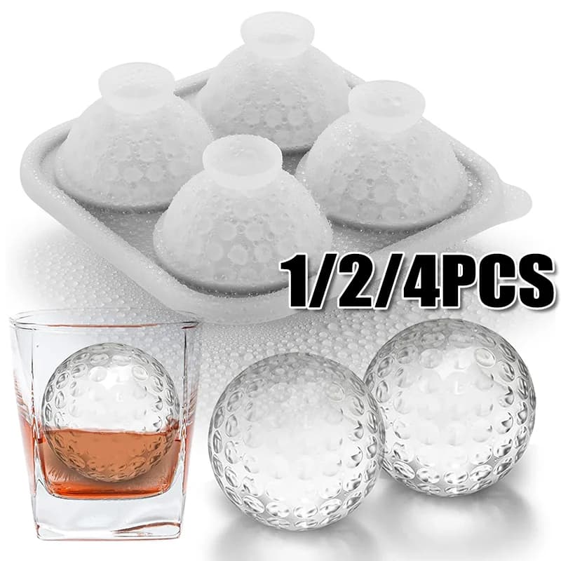 Stampo per palline di ghiaccio Big Golf, grande stampo in silicone per cubetti di ghiaccio con coperchio, per whisky, bourbon, cocktail, bevande, accessori per bar domestico
