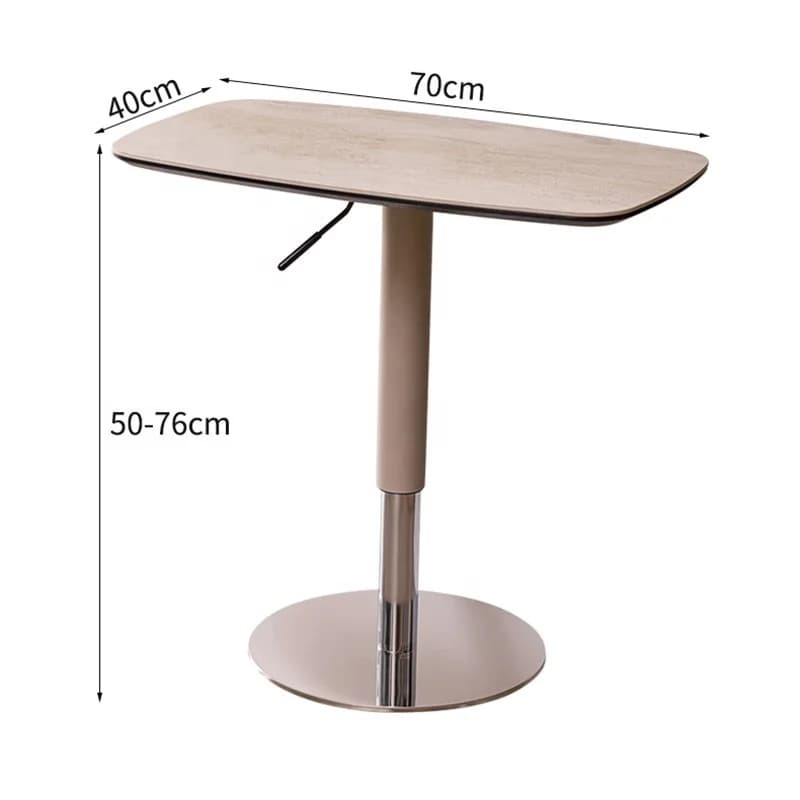 Tavolino sollevabile dal design moderno in ardesia, letto o divano, piccolo appartamento, mobili da soggiorno, gambe in acciaio inossidabile