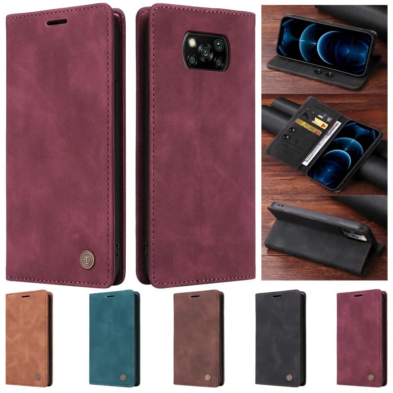 Custodia a ventosa Poco X3 per Xiaomi Poco X3 Pro custodia a libro in pelle per Xiaomi POCO X3 NFC PocoF3 Fundas custodie a portafoglio per telefono Coque