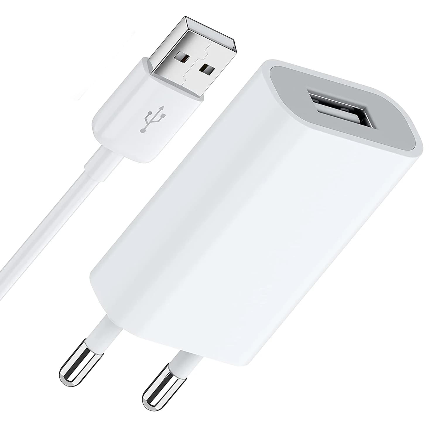 Spina UE Caricatore da muro USB Adattatore di alimentazione 5V 1A Porta USB singola Caricatore rapido per telefono 6 6S 7 8 Plus X XR XS 11 Pro Max 5S SE