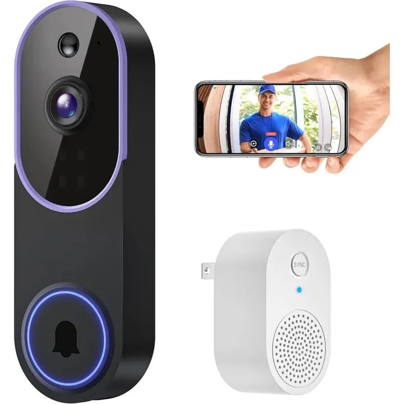 Smart Wireless Video Doorbell Camera with AI Detection, Night Vision, Cloud Storage, Battery Powered for Indoor Outdoor Use