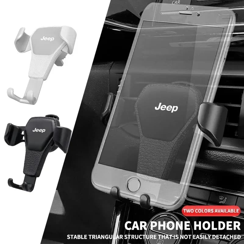 Supporto per telefono da auto con clip per presa d'aria, compatibile con Jeep Patriot, Liberty, Commander, Trailhawk, Grand Cherokee, Wrangler - Accessori