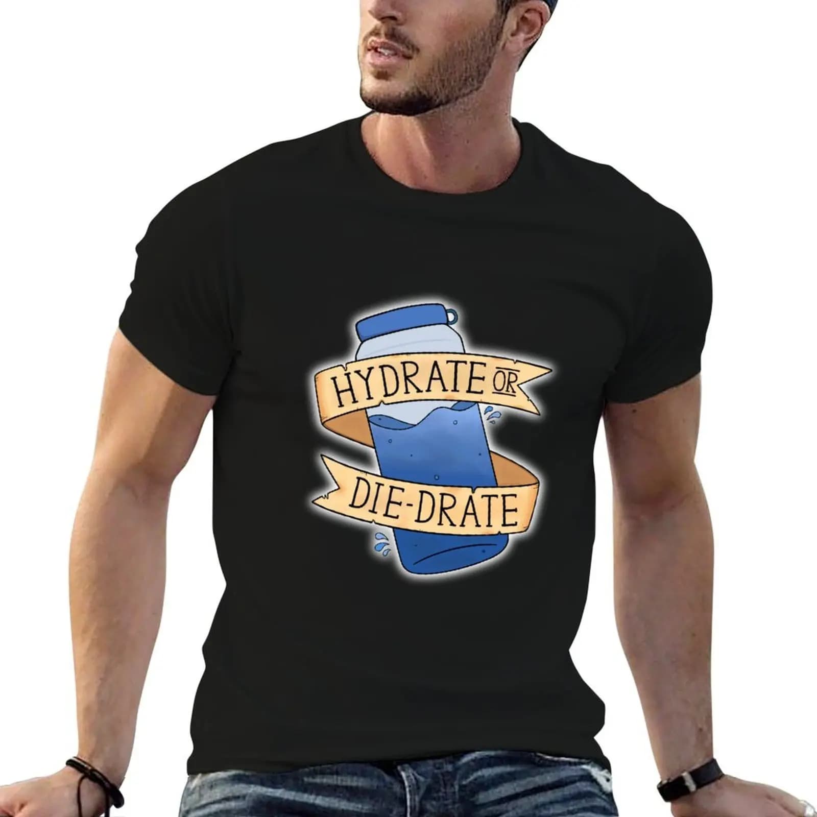 T-shirt Hydrate or Diedrate da uomo, 100% cotone, t-shirt di marca di lusso, t-shirt da uomo in cotone, t-shirt di lusso