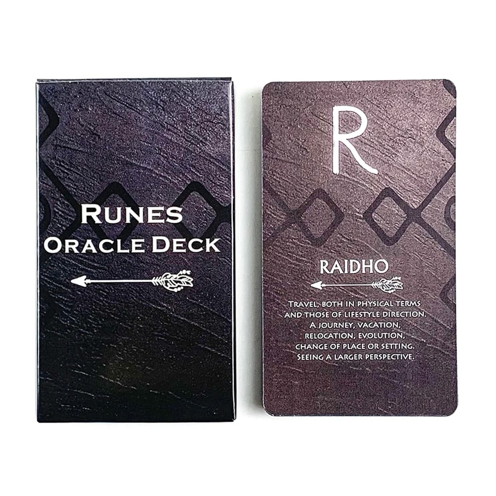 Tarocchi di vendita caldo Rune Oracle Deck 26 Carte Misteriosa Divinazione Gioco da tavolo per l'illuminazione e la trasformazione della vita