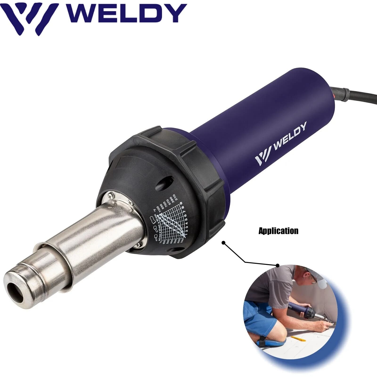 Pistola Termica WELDY 1600W, Saldatore per Plastica, Dispositivo per Saldatura di Membrane in PVC e TPO con Utensili Manuali da Pavimento