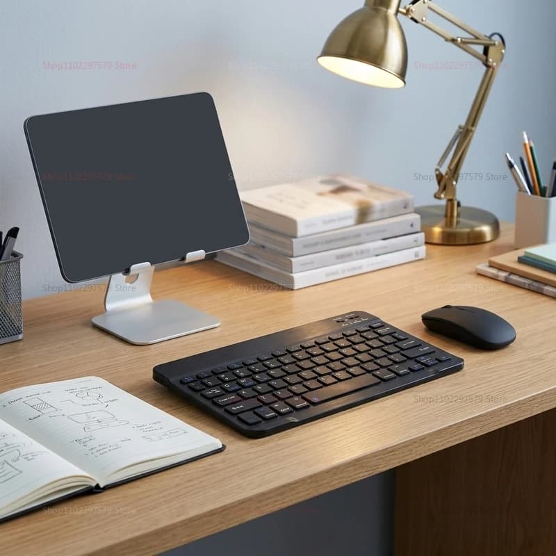 Combo Tastiera e Mouse Bluetooth Wireless Compatibile con iPad, Tablet Android e Telefono, Sottile, Silenzioso ed Ecologico per Lavoro e Gioco