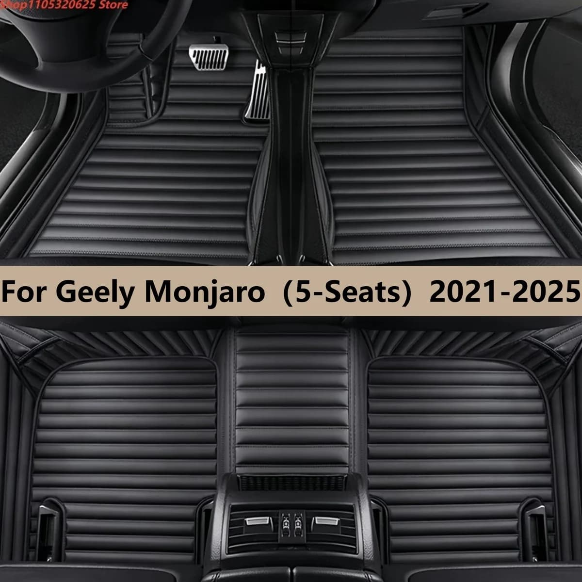 Tappetini per Auto in Pelle per Geely Monjaro (5 Posti) 2021 2022 2023 2024 2025, Set Completo di Tappeti per Veicoli