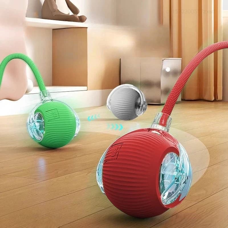 Cat Interactive Ball Toy Automatic Rolling Ball with Tail Rechargeable Smart Pet Interactive Toy Simulated Tail For Cat