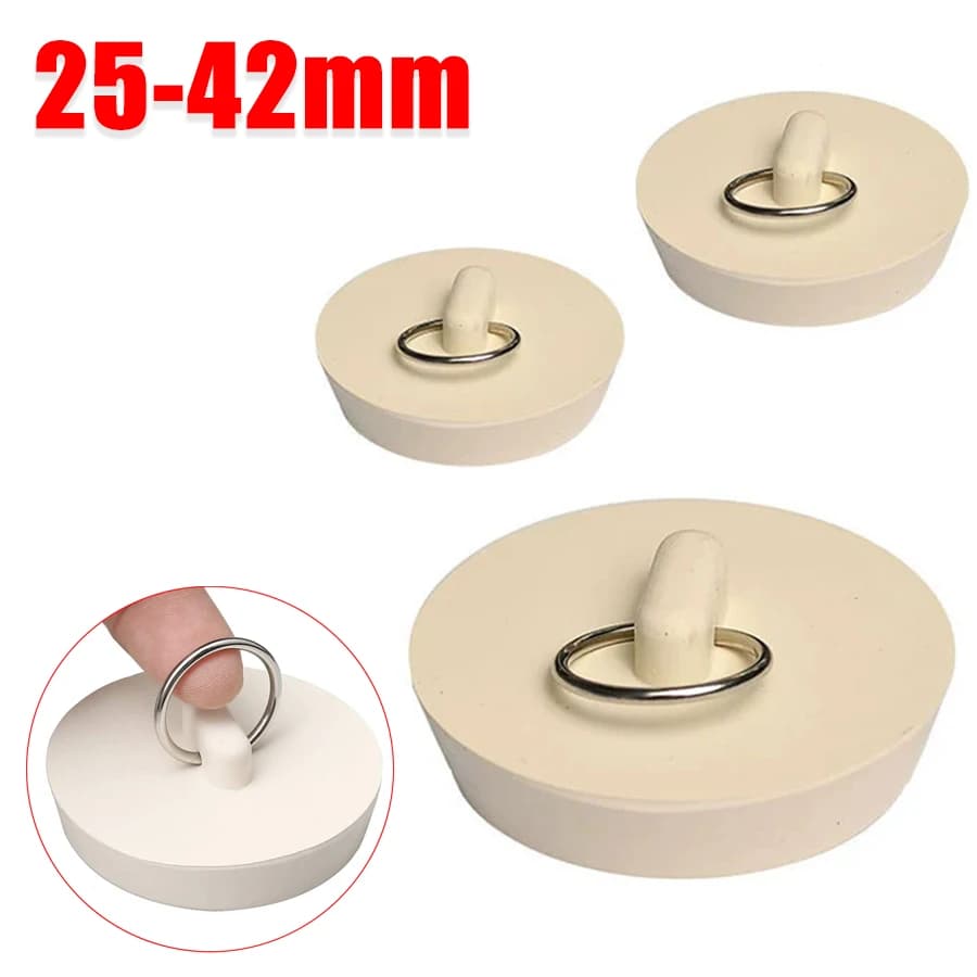1pcs Rubber Round Tub Stopper 25-42mm Drain Stopper Rubber Sink Stopper Drain Plug With Pull Ring For Bathtub Laundry Sink
