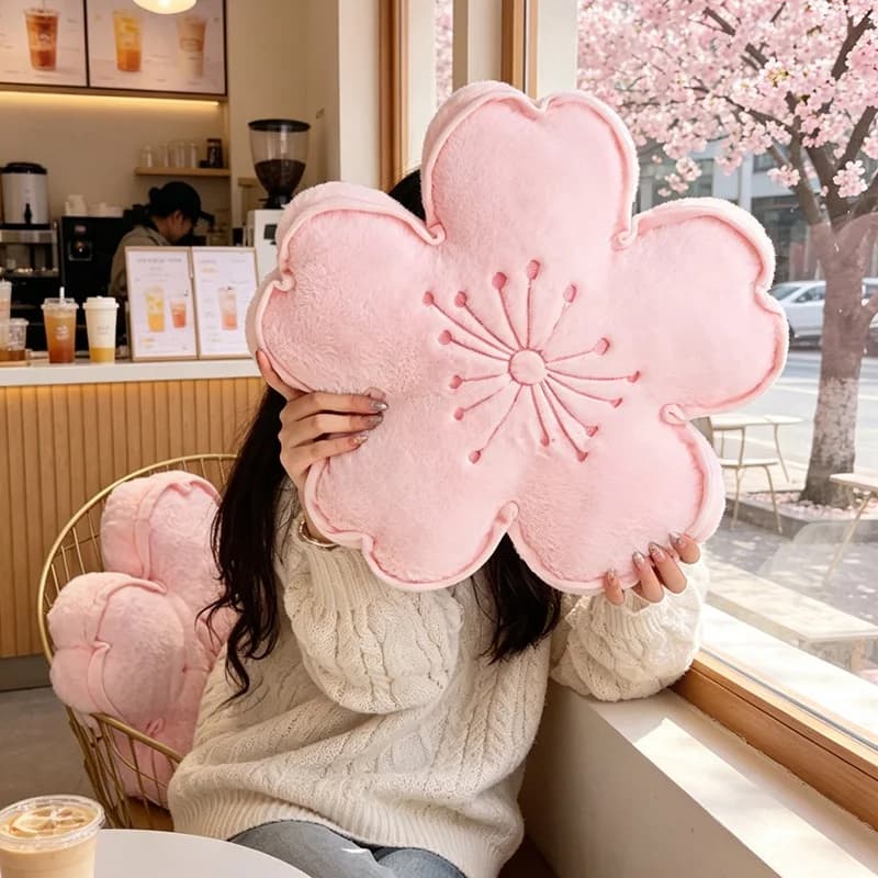 Cuscino in peluche a forma di fiore di ciliegio, morbido cuscino imbottito per divano, decorazione per la casa, giocattolo, cuscino per il pisolino pomeridiano, regali di compleanno