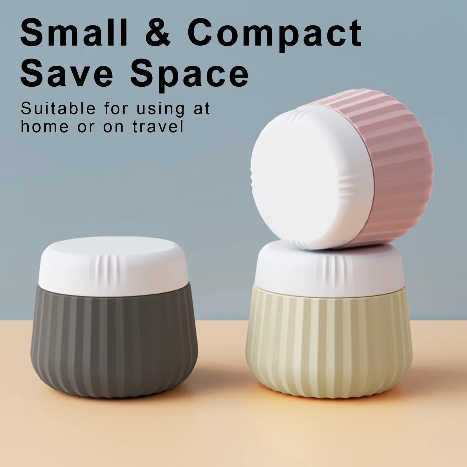 Articoli da toeletta Contenitori da viaggio, Barattoli di crema in silicone Contenitori da viaggio approvati dalla Tsa con sacchetti trasparenti, Accessori da viaggio a prova di perdite con coperchi, Adatto per trucco, viso, corpo e crema per le mani (confezione da 4), Essenziale per le vacanze di viaggio e crociera