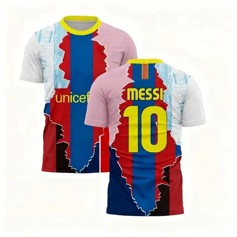 Nuova Maglia da Calcio Messi 2026 per Uomo, Manica Corta, Uniforme da Allenamento Giovanile, Top Traspirante per Famiglia e Bambini