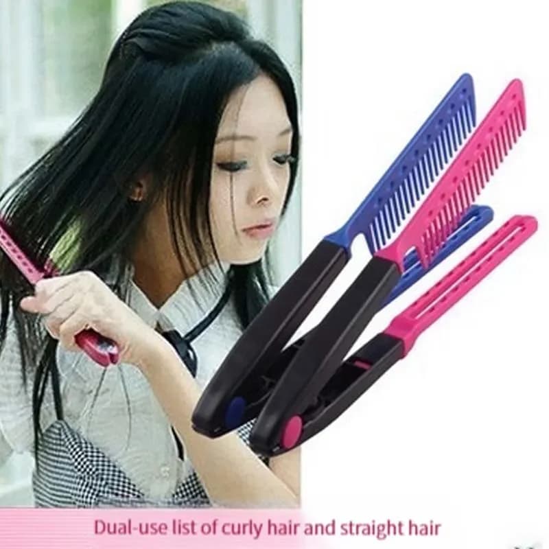 vvocci Hair Brush Combs V-shaped Straight Comb Straightener Comb Salon Hairdressing Styling Hair Straightening Flat Straightener