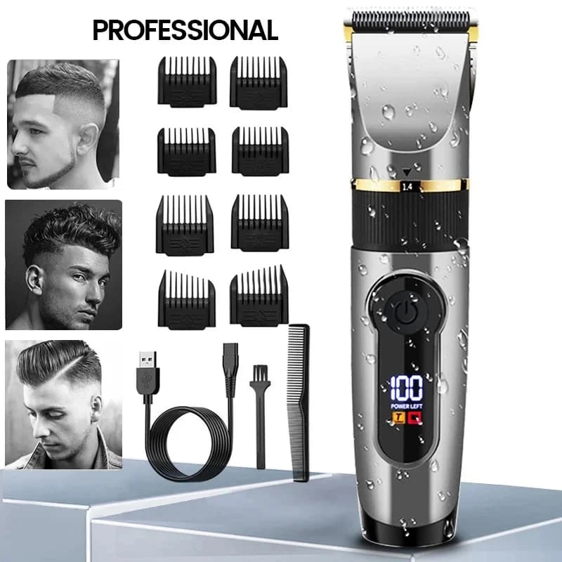 Professional haircut rechargeable electric haircut for men beard children barber haircut waterproof LED screen