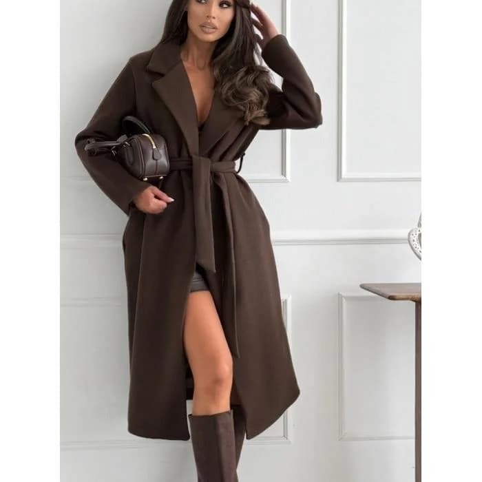 Cappotto Invernale in Lana Calda da Donna, Semplice, a Maniche Lunghe, con Colletto a Giacca, Colore Kaki, per il Pendolarismo, Stile Streetwear, Spesso e Caldo