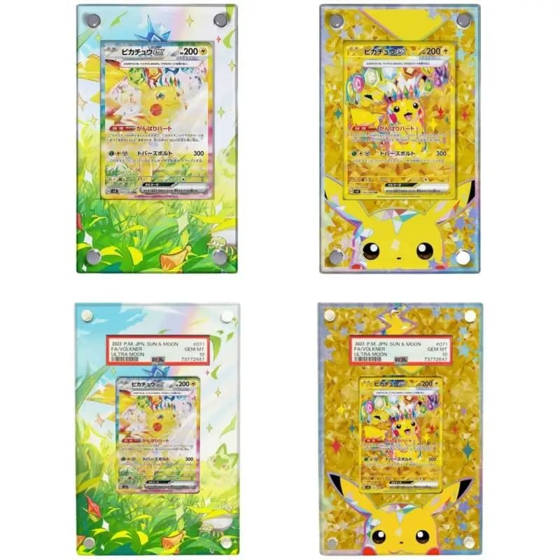 Pokemon Card Brick Qikachu Serie di pittura estesa PTCG Fai da te Acrilico Action Toy Figure Anime Game Collection Espositore