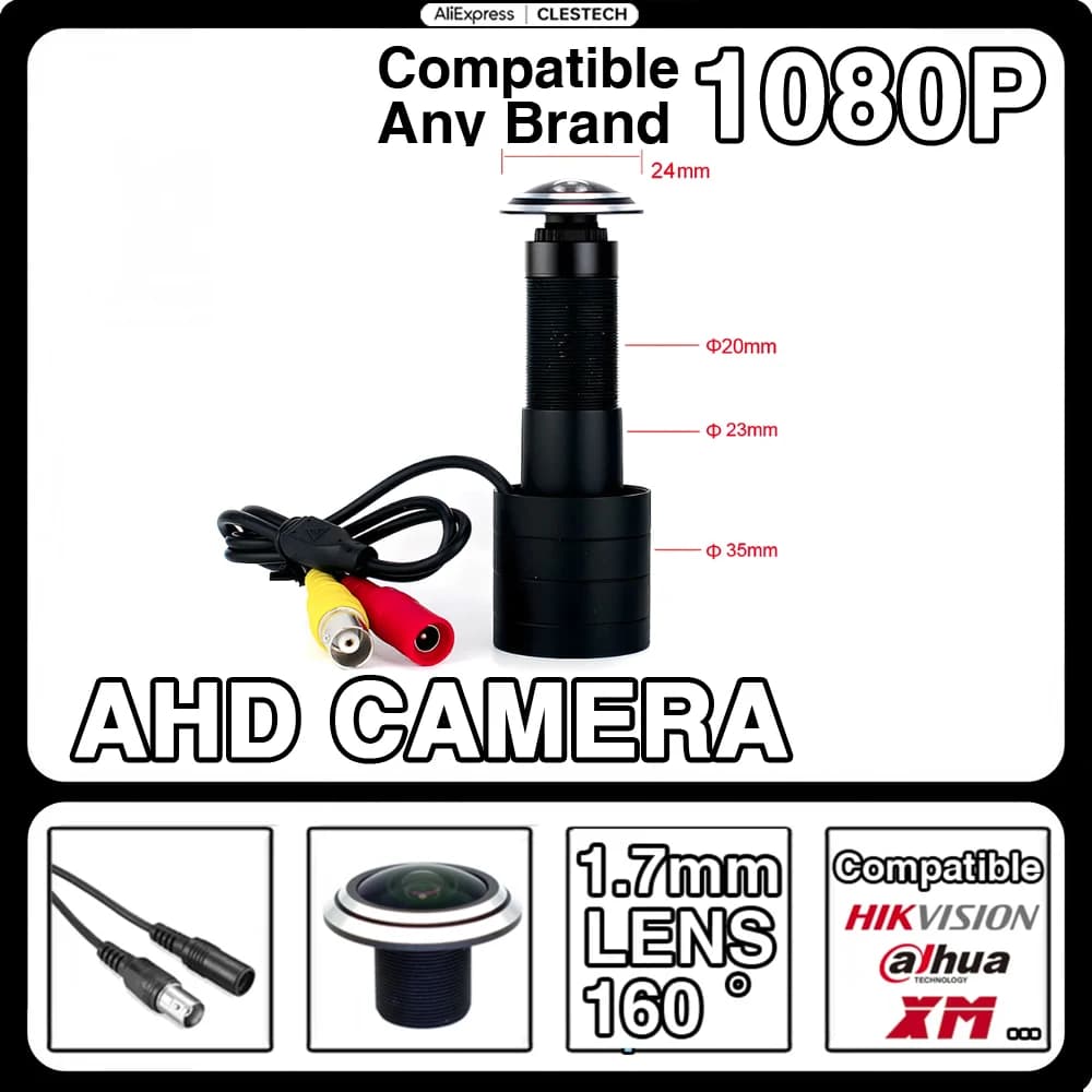 Foro per porta Cat Eye 1.7mm Spioncino Panorama CCTV Mini telecamera AHD 1920*1080P Fisheye Super grandangolare CVI TVI 4in1 HD Sorveglianza