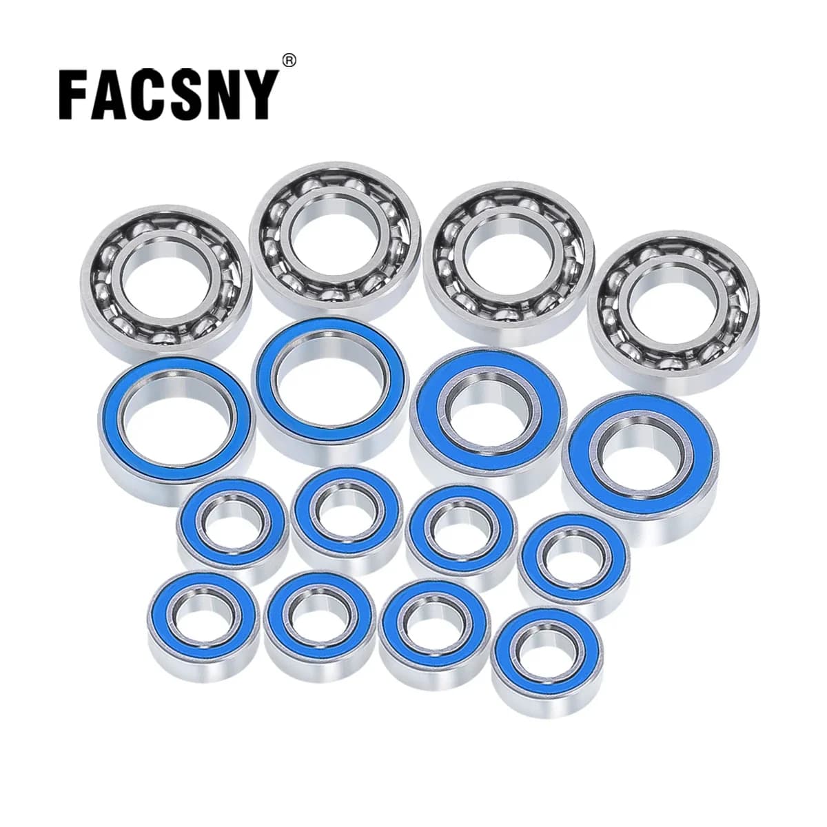 Kit di cuscinetti blu da 16 pezzi per tutti gli assi assiali SCX II Ar44 90046 1/10 RC Crawler Car, parti di aggiornamento cuscinetti