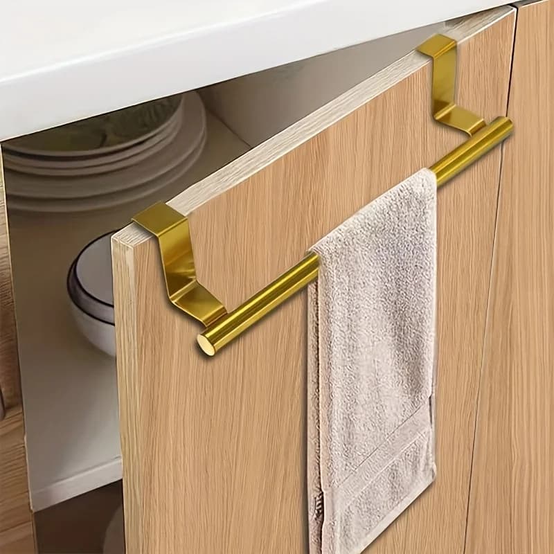 1 pz moderno portasciugamani in acciaio inossidabile facile da installare senza trapano resistente alla ruggine porta asciugamani a parete con asta singola finitura dorata