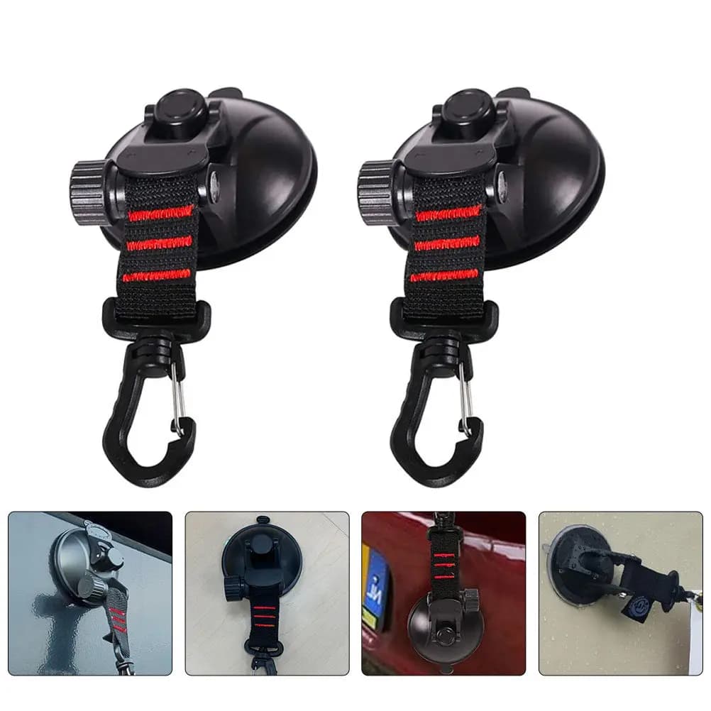 4 Pezzi Ganci a Ventosa Resistenti Senza Tracce per Tende, Ganci da Parete per Campeggio Esterno, Tendalini Auto, Paddle Board, Kayak