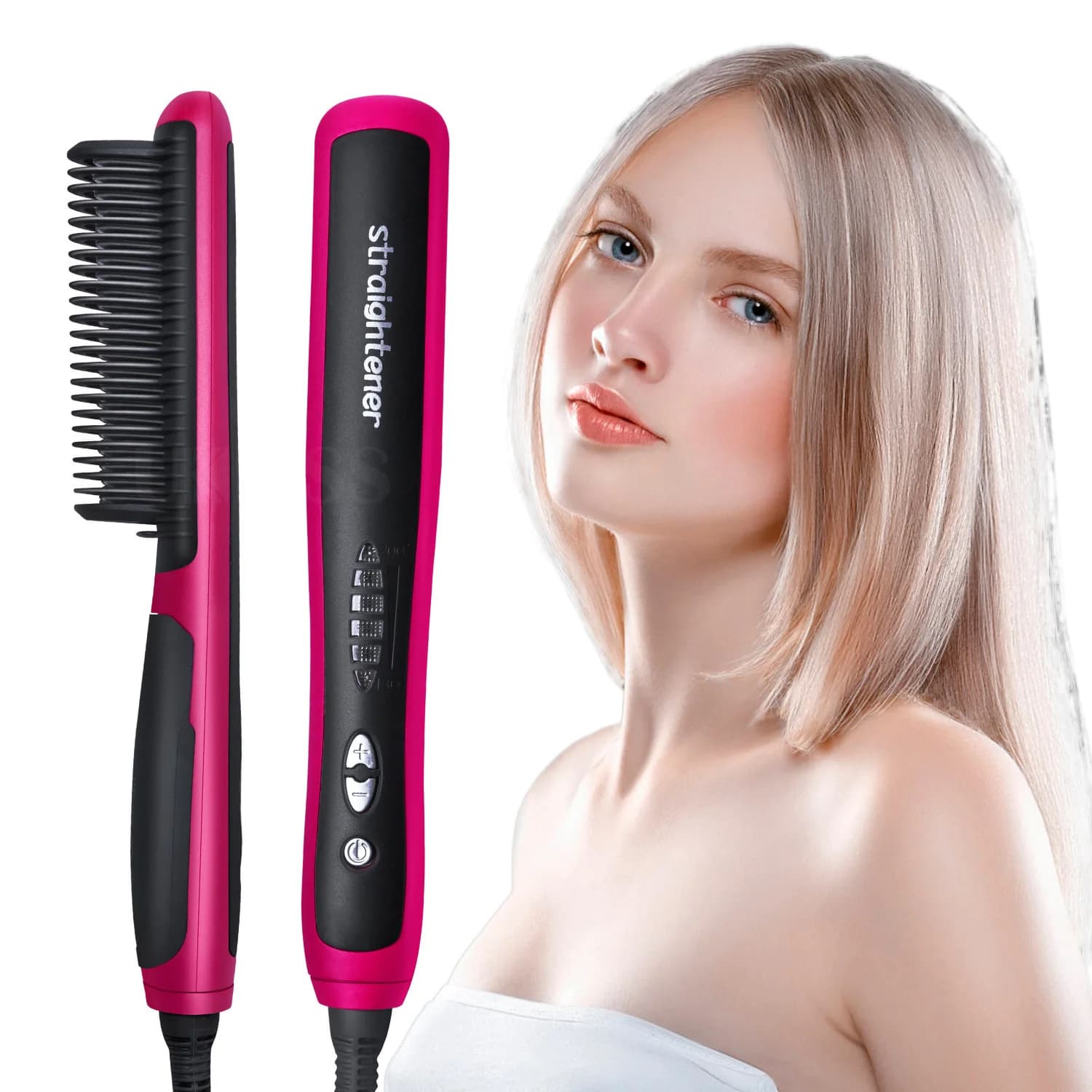 Hot selling multifunctional electric brushes Home hair plate with smooth hair comb or curls
