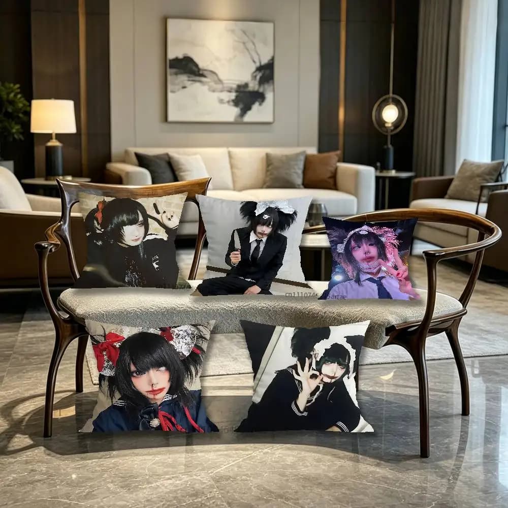 S-Senketsuakochan Laser Film Pillow for Sofa Seat Chair Decorative/Modern Home Decor Print Throw Cushion