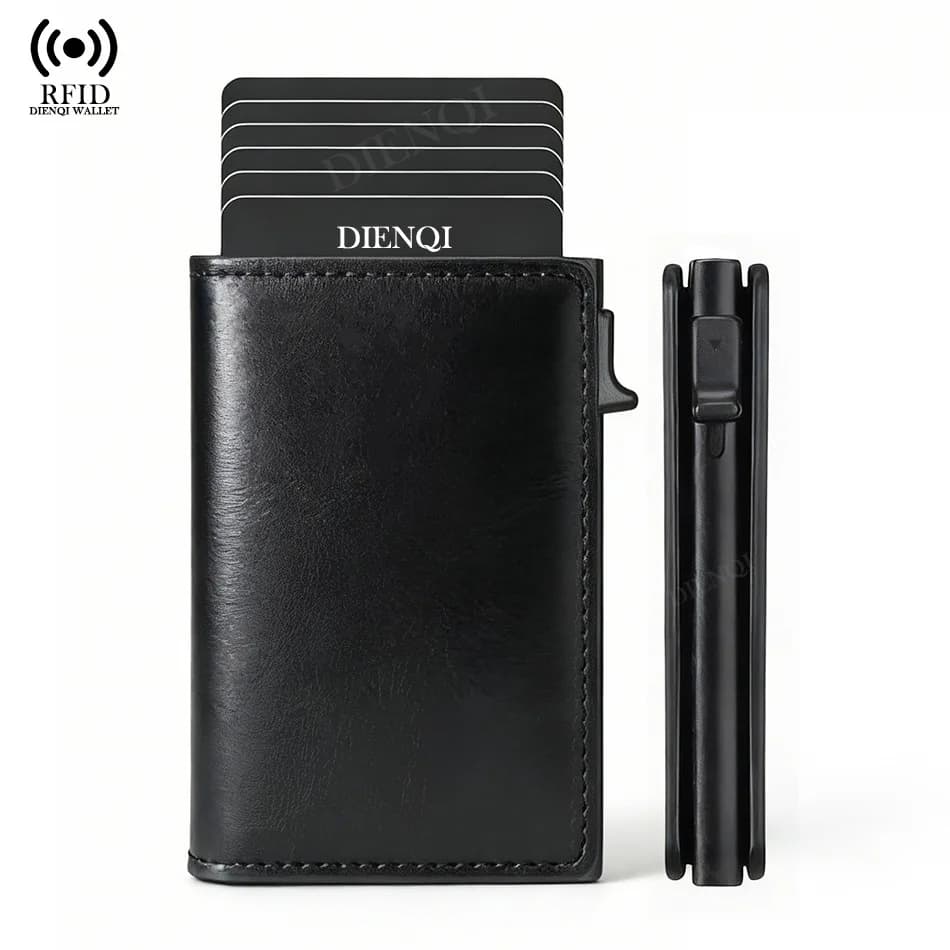 Id Card Holder Automatic Pop Up Business Bank Credit Card Holder Luxury Wallets Cardholder Passport Holder Wallets for Men Women