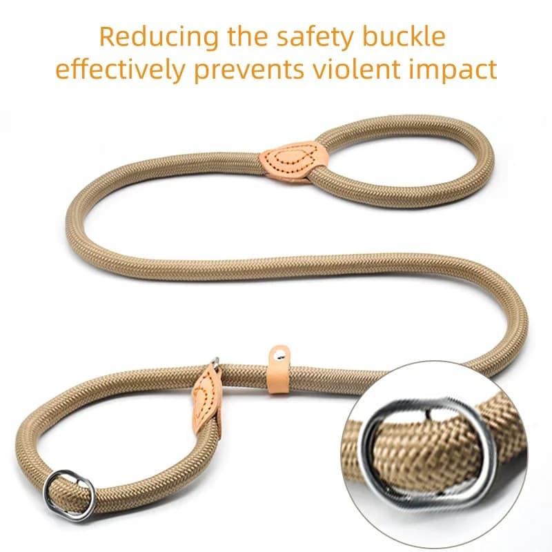 Slip Lead Dog Leash Heavy Duty Braided Nylon Rope Adjustable Loop Collar Anti-Choke Training Leash for Small Medium Dogs Walking