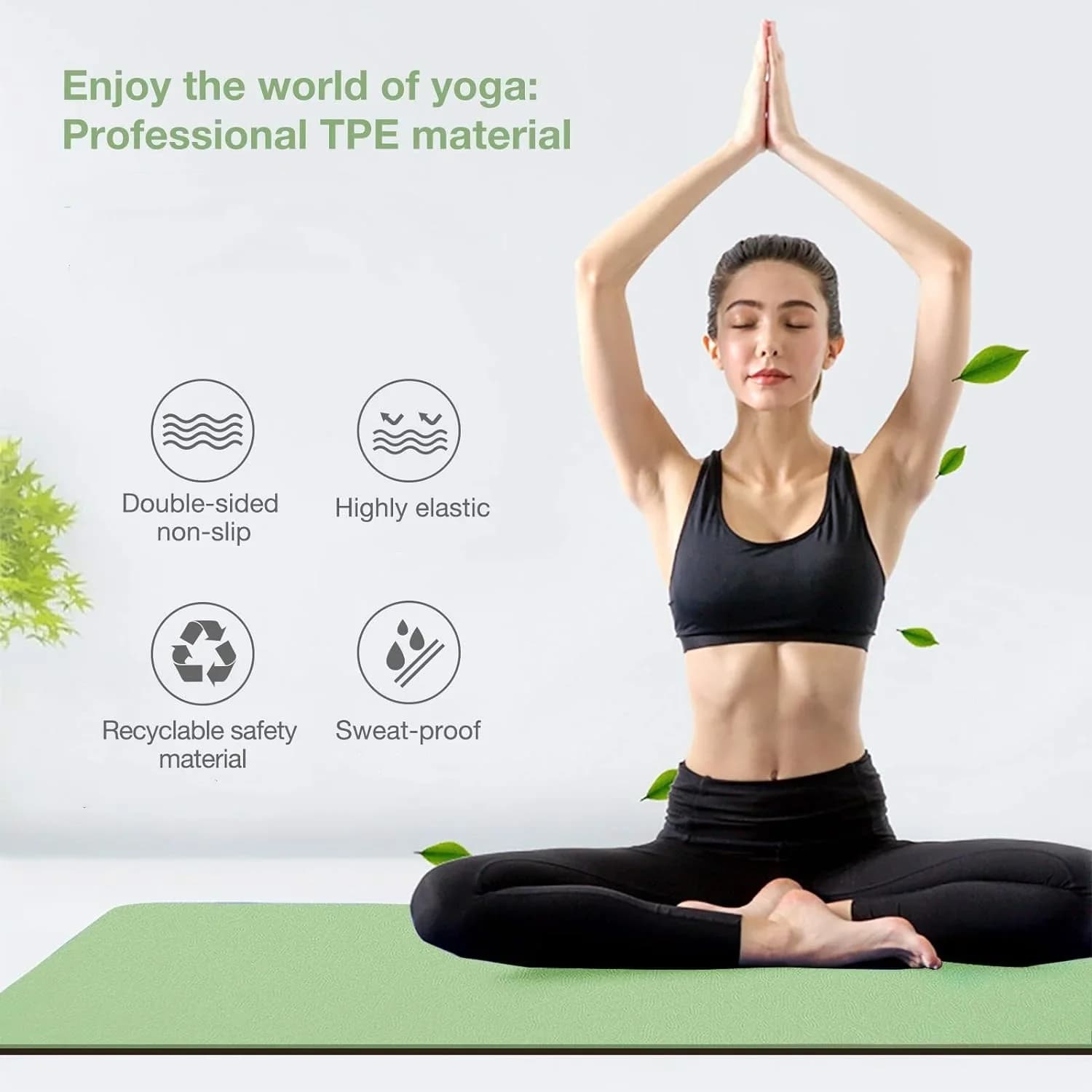 Il tappetino yoga in TPE è ecologico, inodore, elastico, impermeabile e antiscivolo. È un tappetino yoga professionale con genui