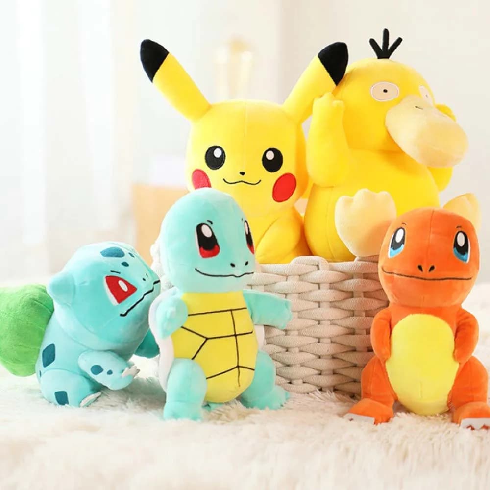Hot Pocket Monsters Plush Toy Kawaii Pikachu Charmander Jigglypuff Bulbasaur Psyduck Anime Stuffed Doll Halloween Christmas Gift