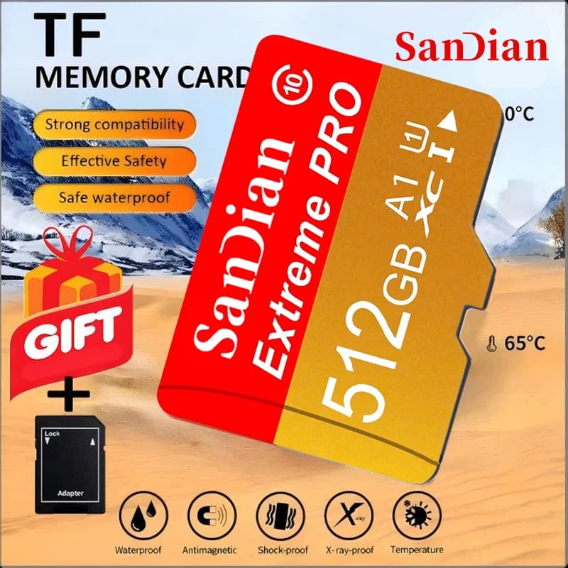 512GB 64GB 32GB Rapid Micro TF SD Card Memory Card V90 SD Cards TF Cards High Performance for Camera/Tablet/Gaming Console/Drone
