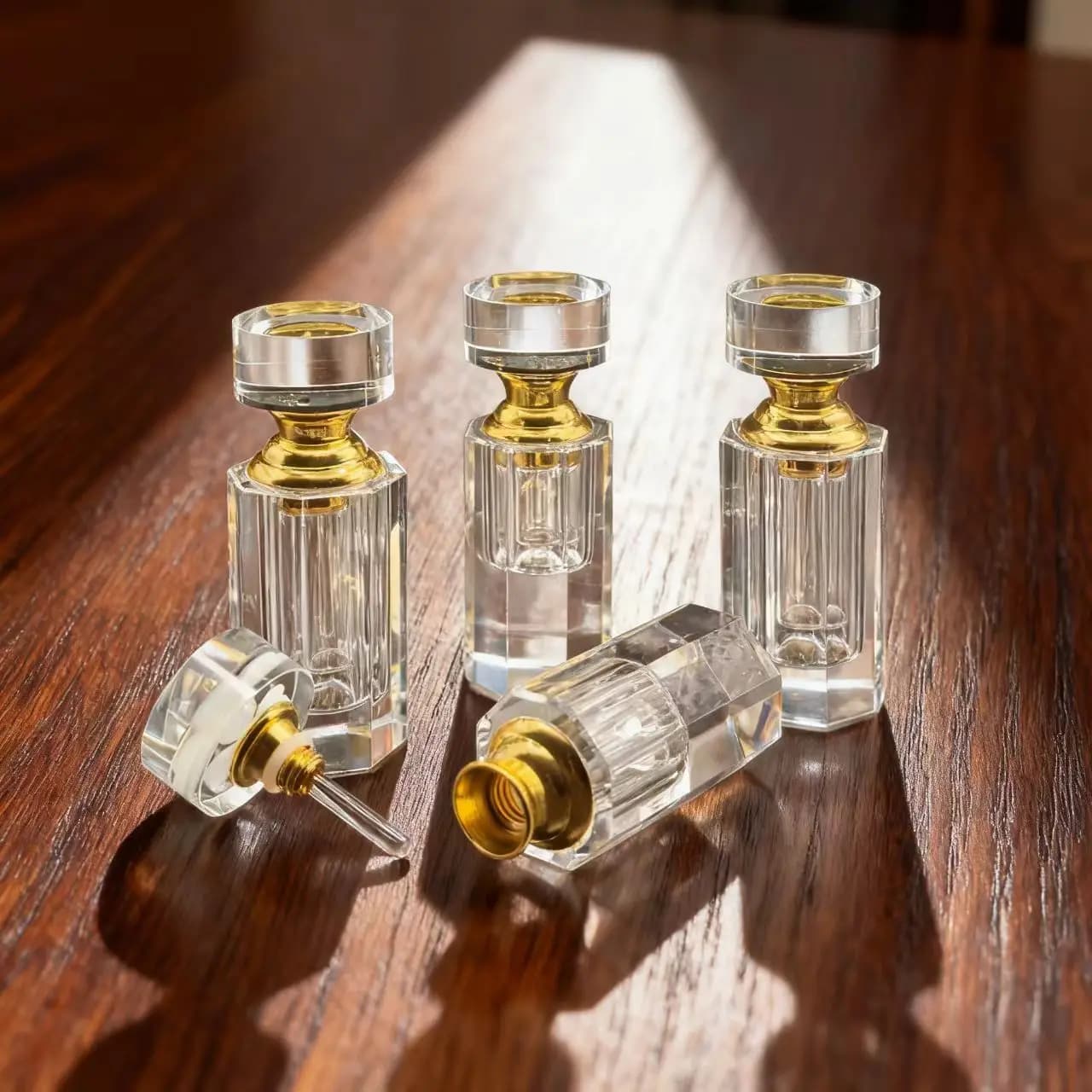 1ML Portable Vintage Empty Crystal Attar Oil Perfume Bottle Decorative Essential Bottle Crystal Perfume Bottle 1ml