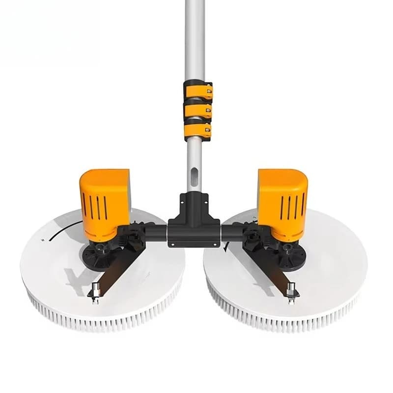 Spazzola Elettrica per Pulizia X43 XYT con Doppia Testa, Asta Telescopica, Spazzola Morbida per Pulizia ad Acqua di Pannelli Solari