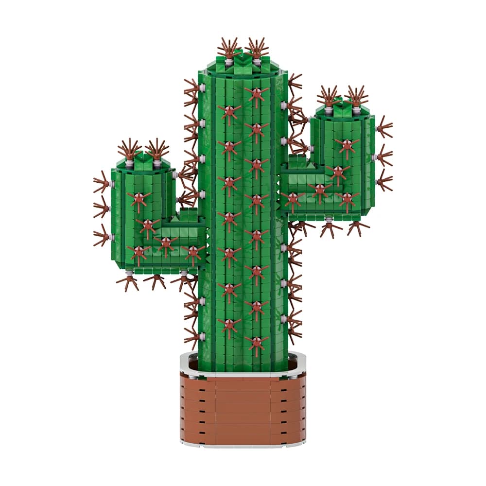 Gobricks MOC The Giant Cactus Building Blocks Model Desert potted plant Cactus Bricks DIY Assembled Toy for Children Gift