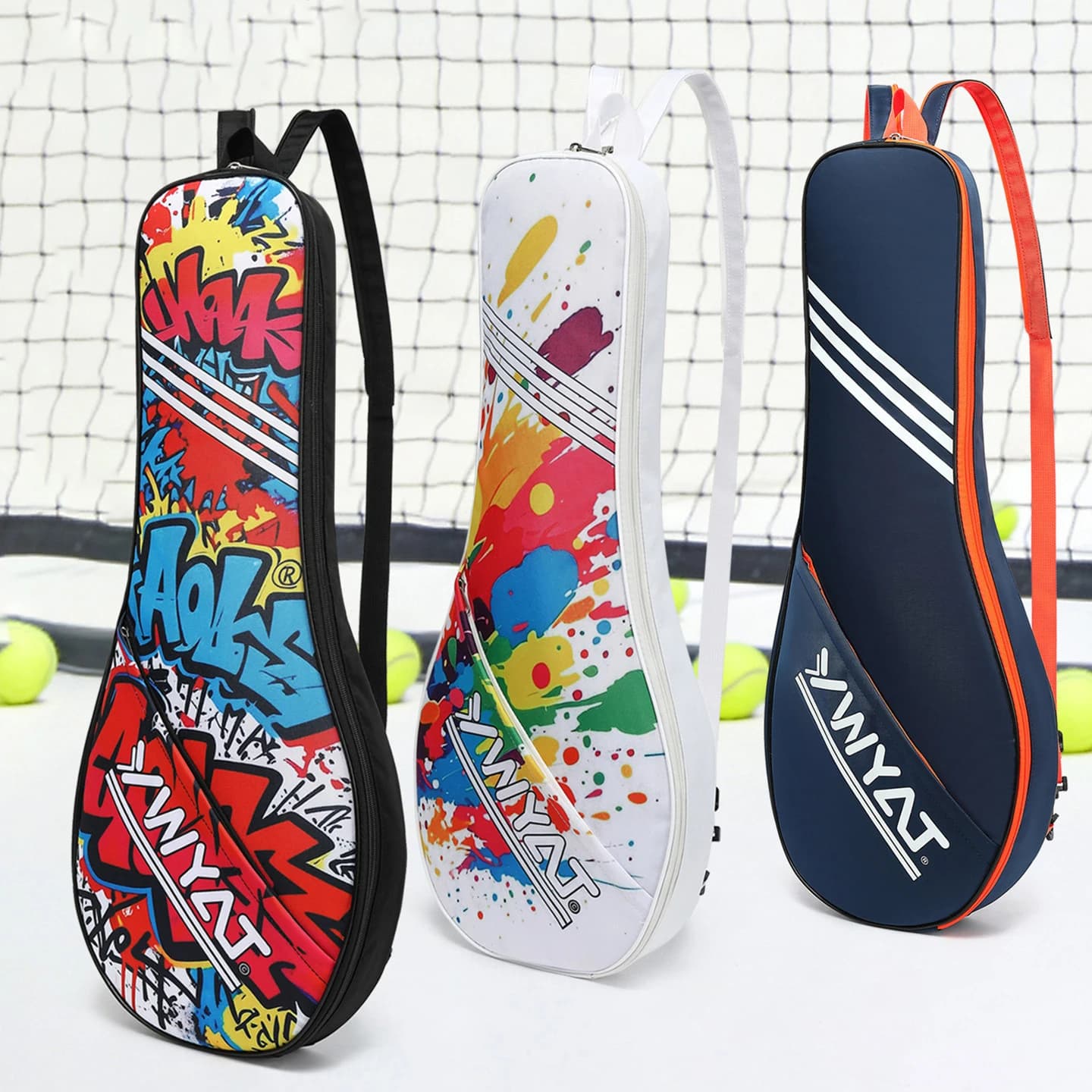 Outdoor Tennis Racket Bags, Portable Storage Shoulder Bag Protective Cover, Large Tennis Backpack for 2Pcs Rackets, Sling Bag
