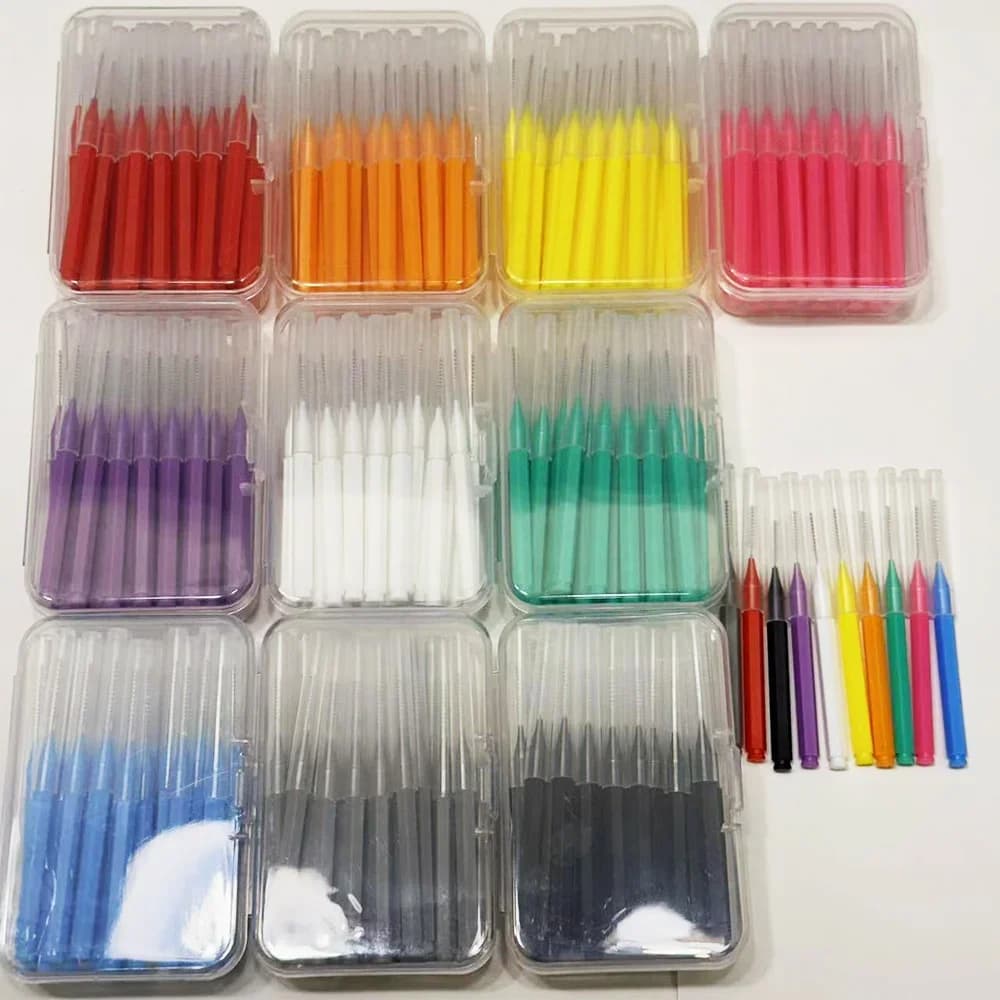 30 pzsinterdental Brushes spazzolino dentale tra i denti per dentale ortodontico pulito tra i denti strumenti per la pulizia Micro spazzole morbide