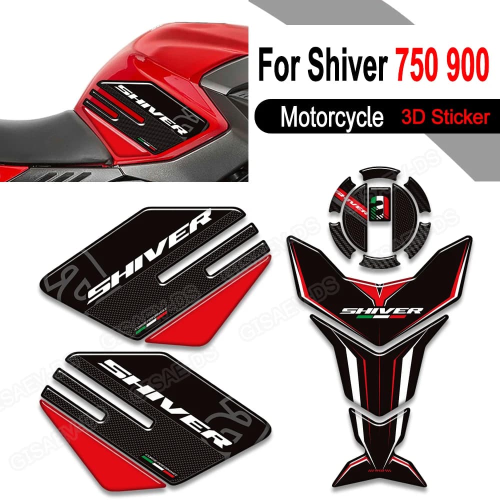 SHIVER Moto Adesivi 3D Rilievo del serbatoio del carburante Protezione adesivi Kit decalcomanie per SL 750 900 Shiver